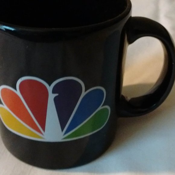 NBC New York Peacock Logo Black Vintage Circa 1990's Coffee Cup Collectible Mug - Picture 3 of 4